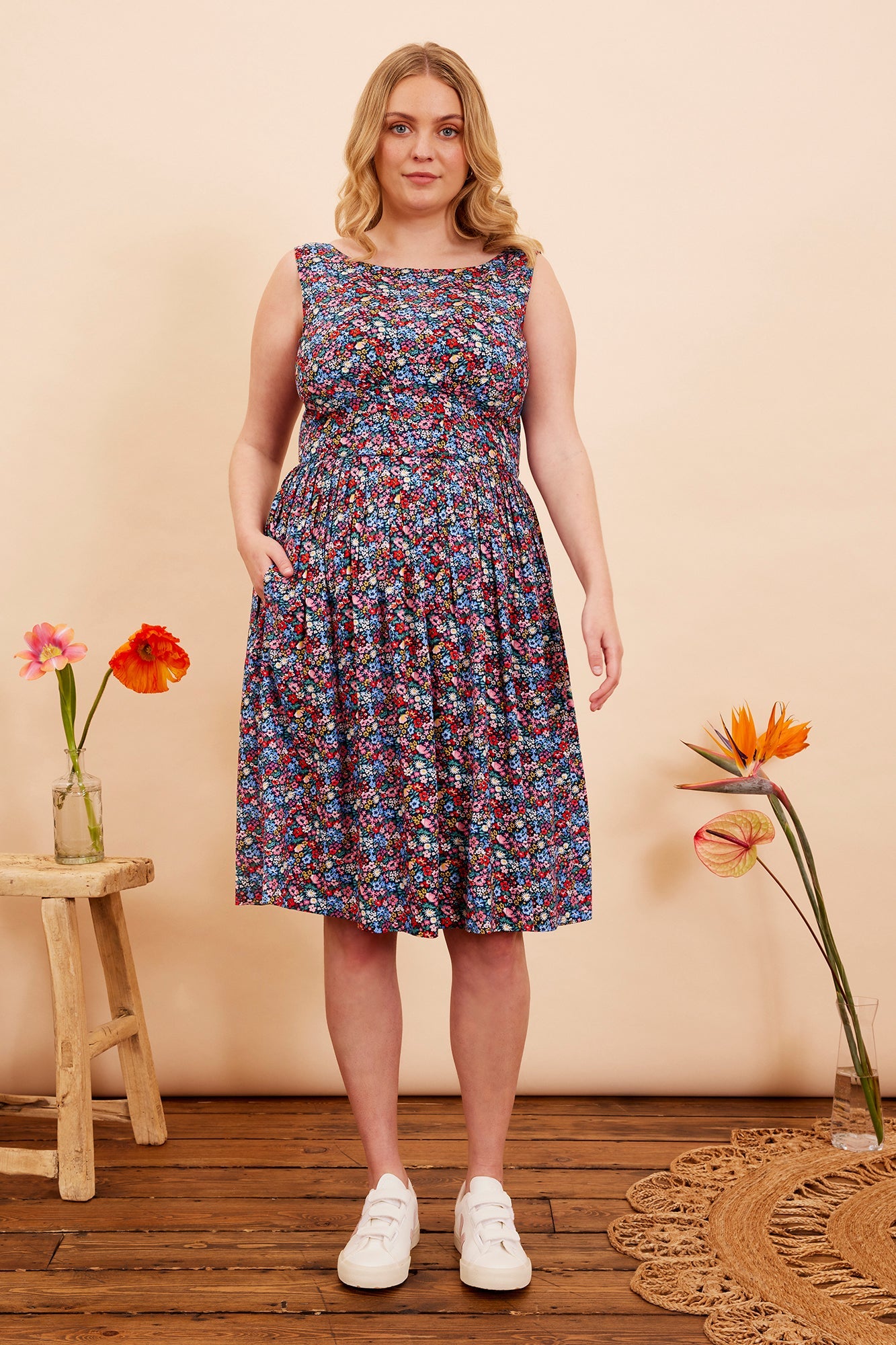 Image of ABIGAIL SUMMER GARDEN FLORAL DRESS - NON RETURNABLE SAMPLE SAMPLE SALE - Dress