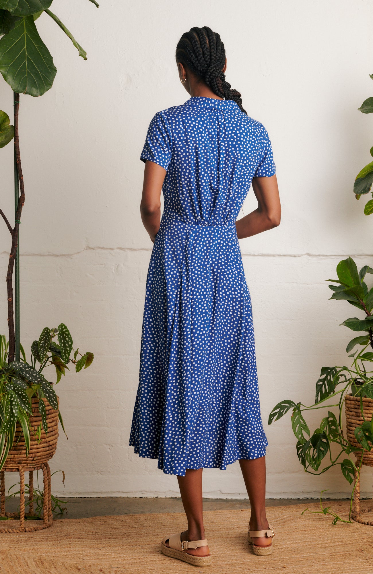 Image of Adele Blue Scattered Spot Dress Spring/Summer 2024 - Dress