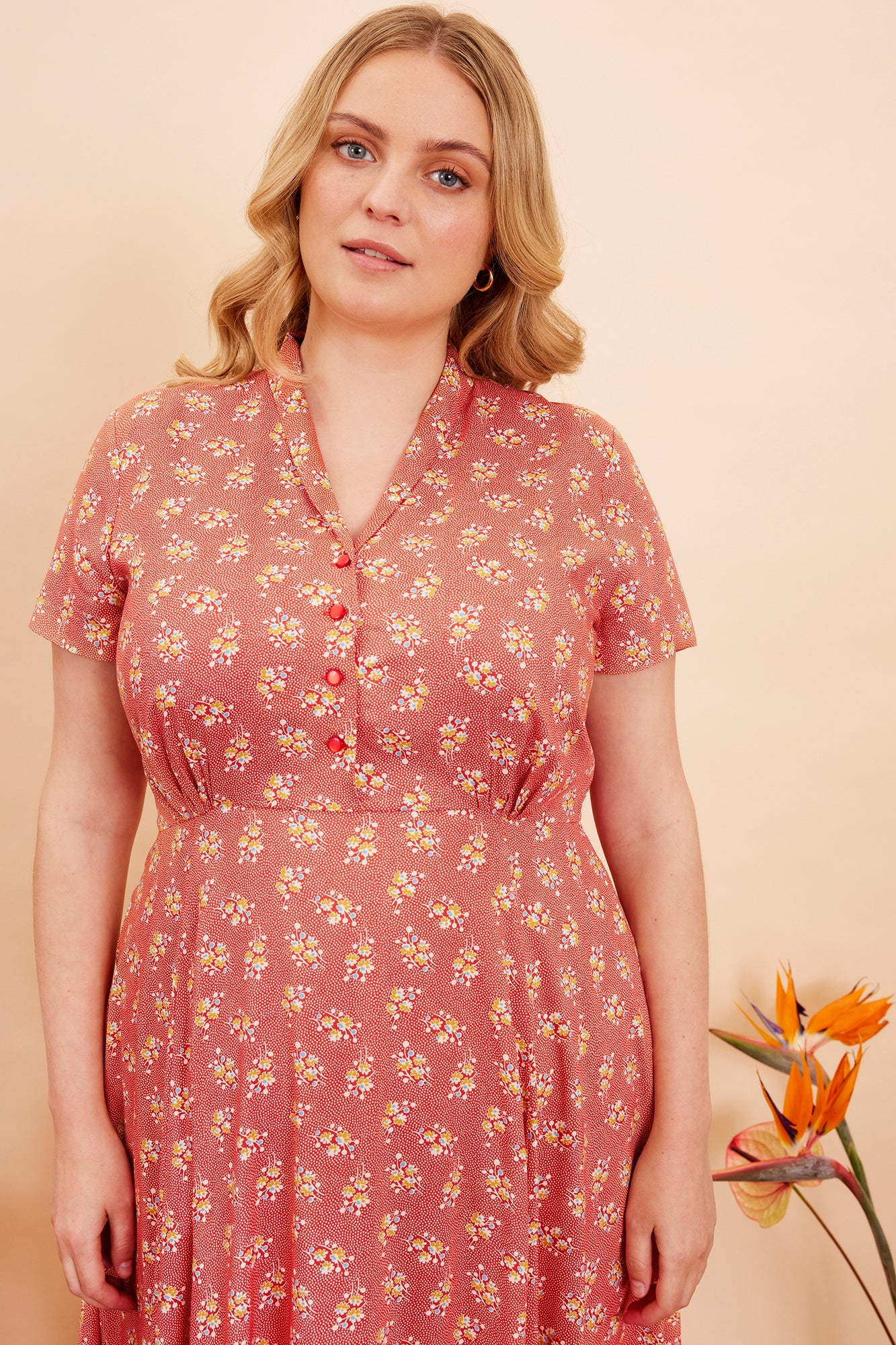 Image of ADELE PAPRIKA DISTY FLORAL DRESS - NON RETURNABLE SAMPLE SAMPLE SALE - Dress