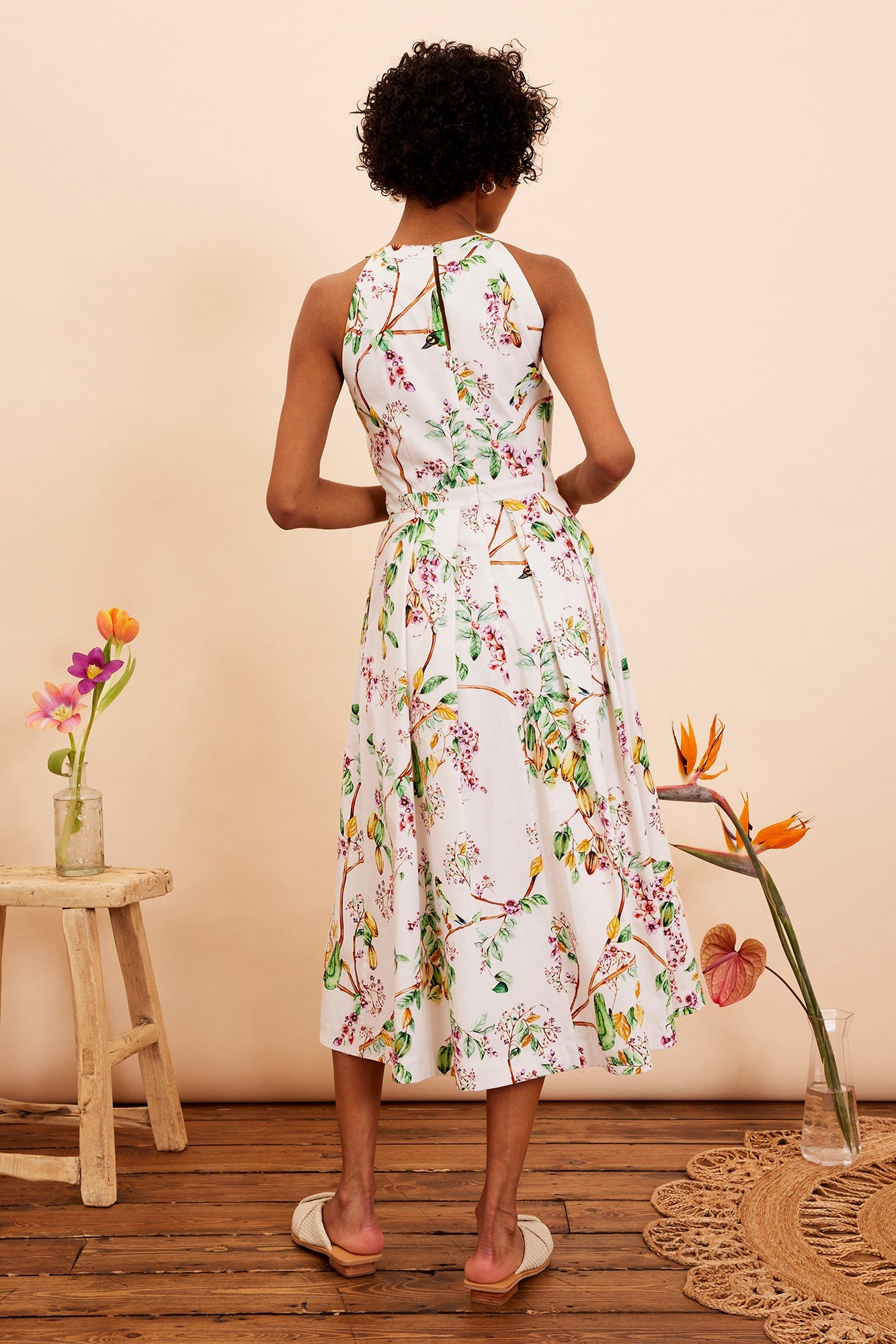 Image of ALYSSA GARDENIA BIRD DRESS - NON RETURNABLE SAMPLE SAMPLE SALE - Dress