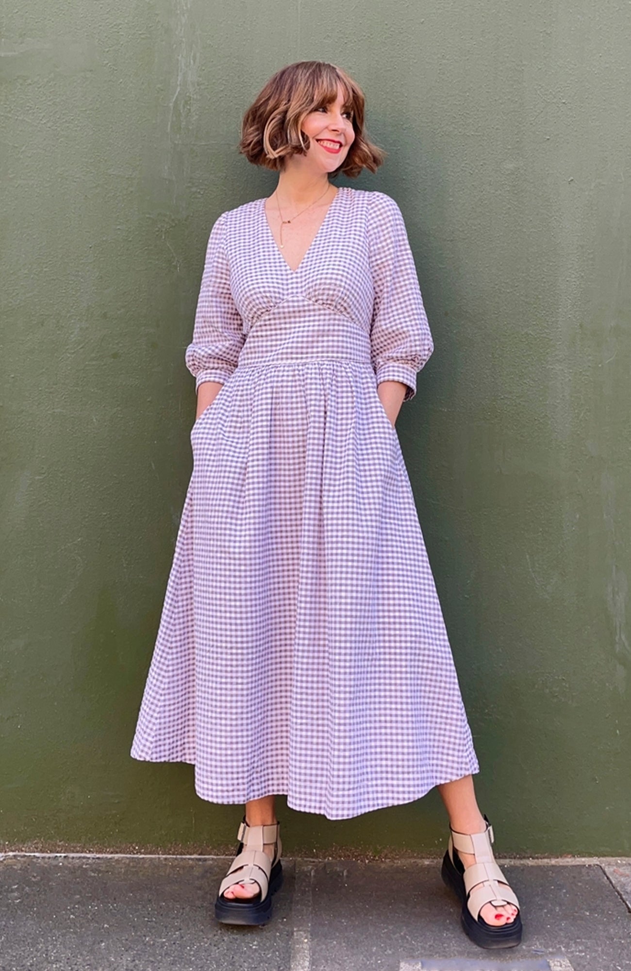 Image of Amelia Parma Violet Gingham Dress Spring/Summer 2024 - Dress