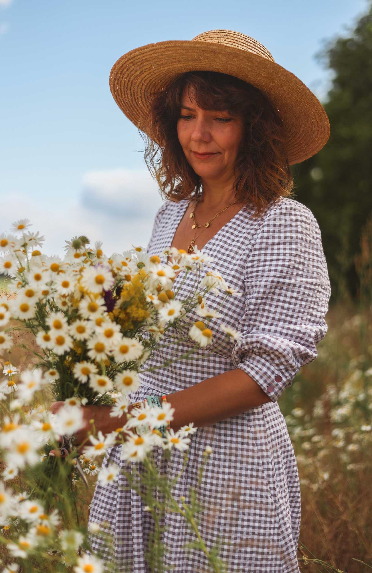 Image of Amelia Parma Violet Gingham Dress Spring/Summer 2024 - Dress