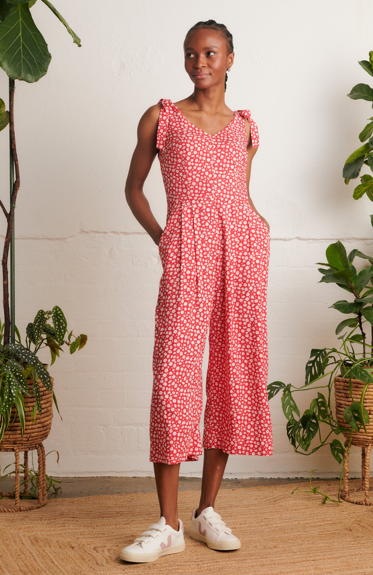 Image of Anna Red Ditsy Daisy Jumpsuit Spring/Summer 2024 - Jumpsuit