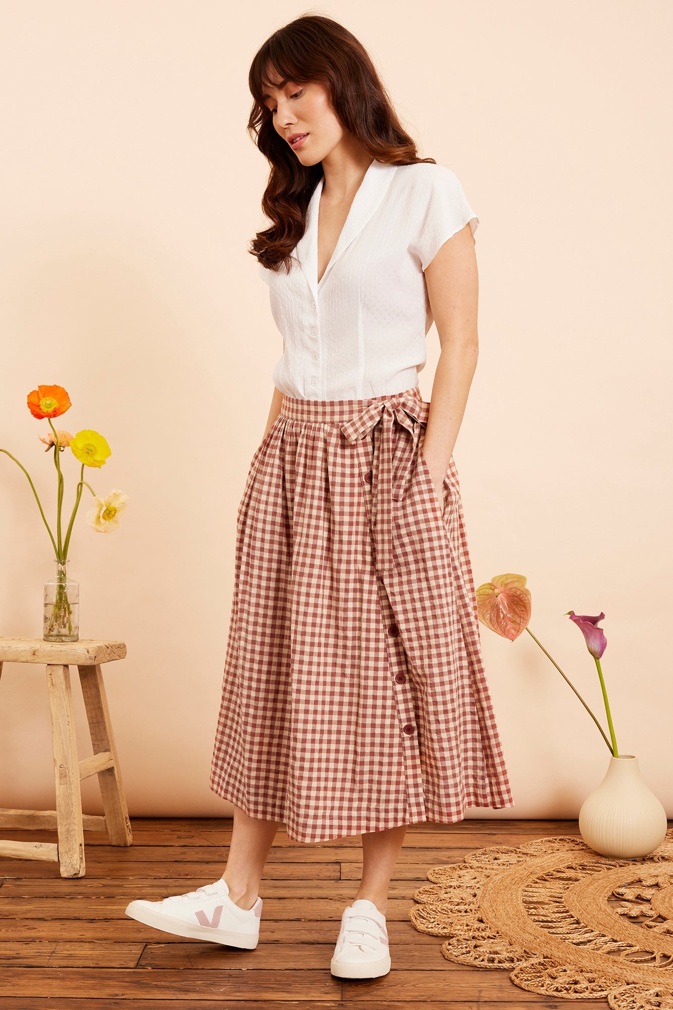 Image of DAISY AMBER CHECK SKIRT - NON RETURNABLE SAMPLE SAMPLE SALE - Skirt