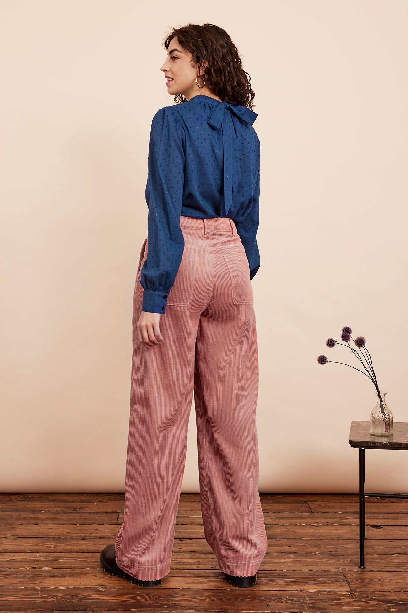 Image of Nora Chunky Cord Dusty Pink Trouser Autumn/Winter 2024 - Trouser