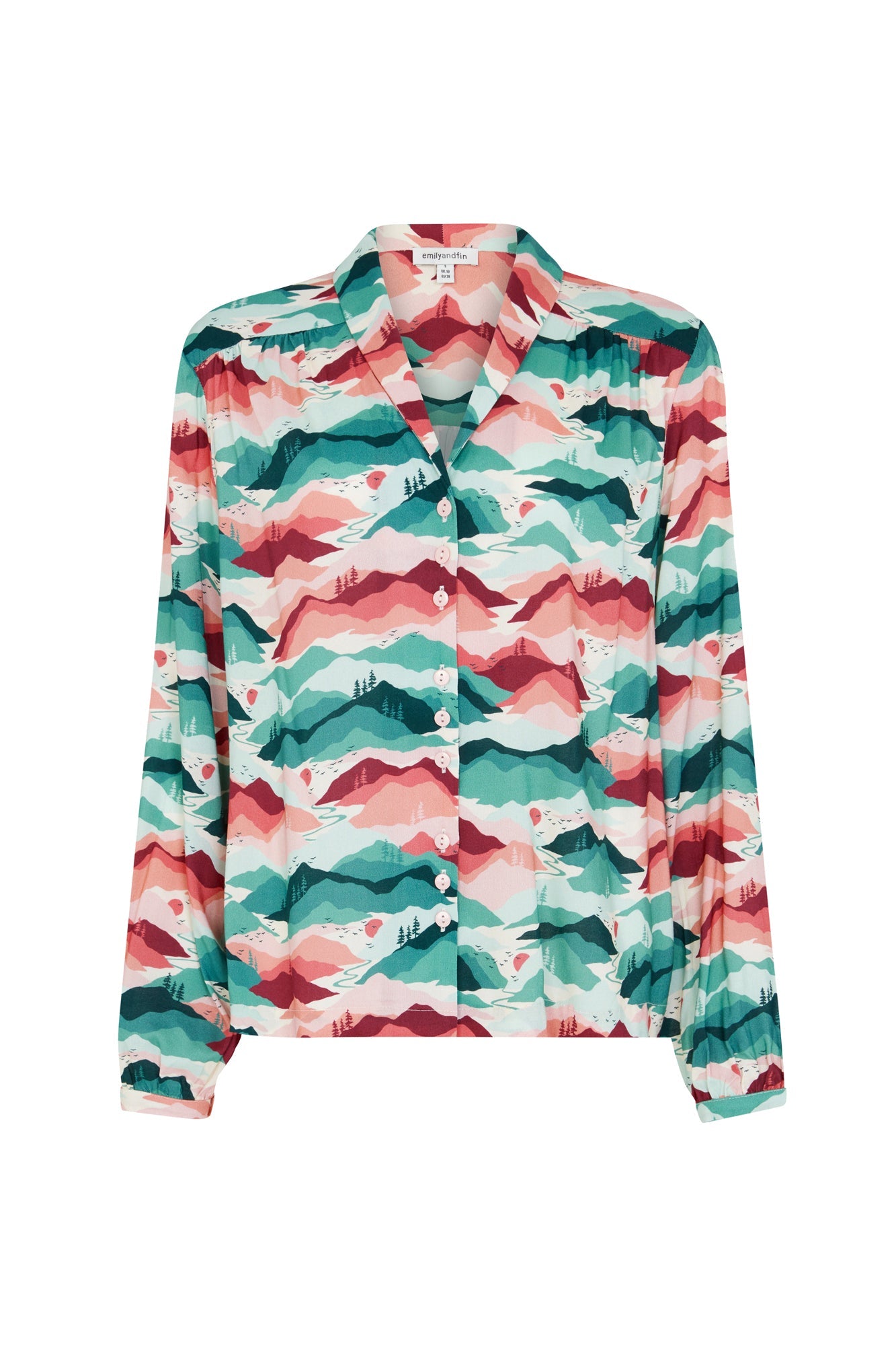 Image of EDIE SUNSET MOUNTAIN BLOUSE - NON RETURNABLE SAMPLE SAMPLE SALE - Top