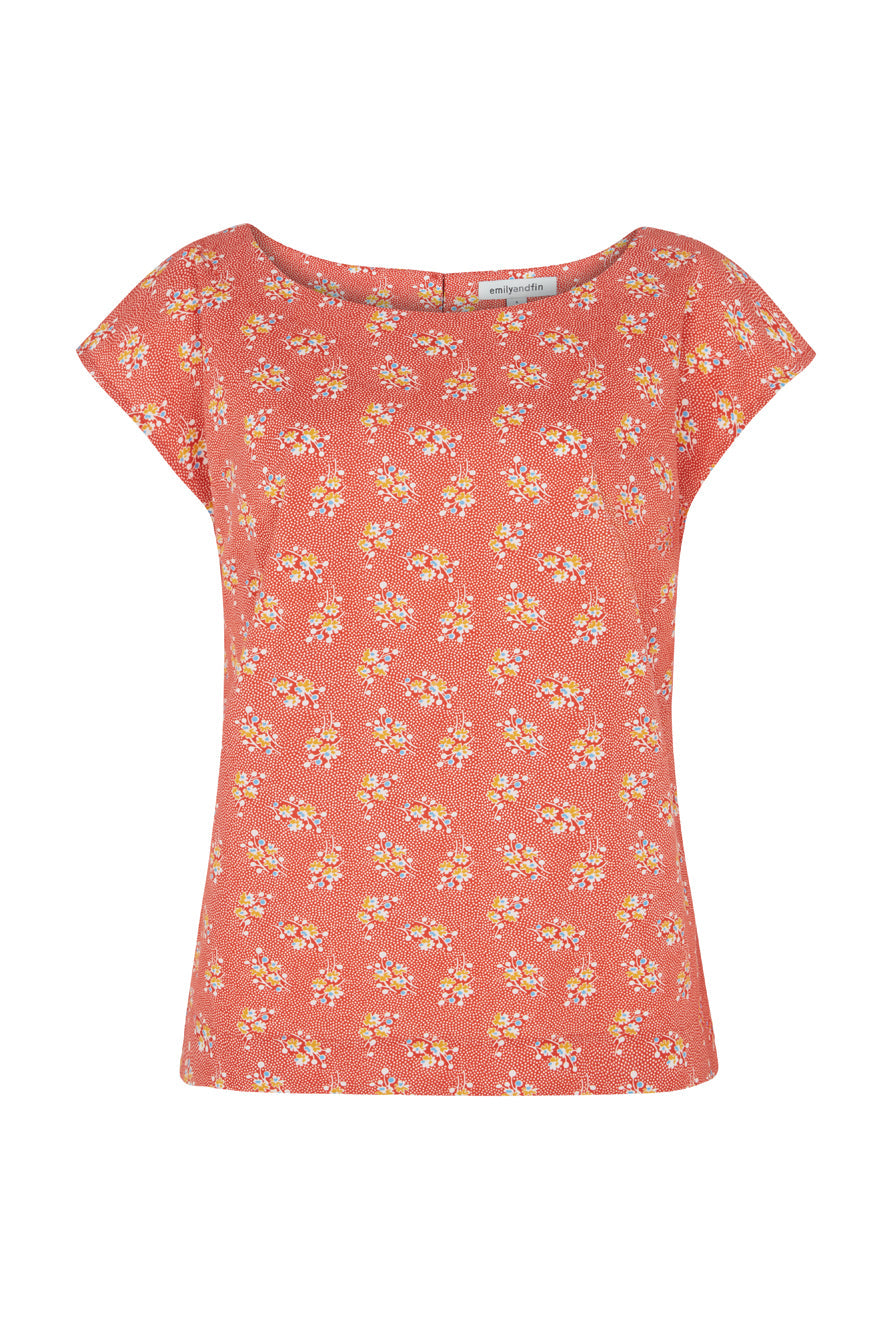 Image of EDNA PAPRIKA DITSY FLORAL TOP - NON RETURNABLE SAMPLE SAMPLE SALE - Top