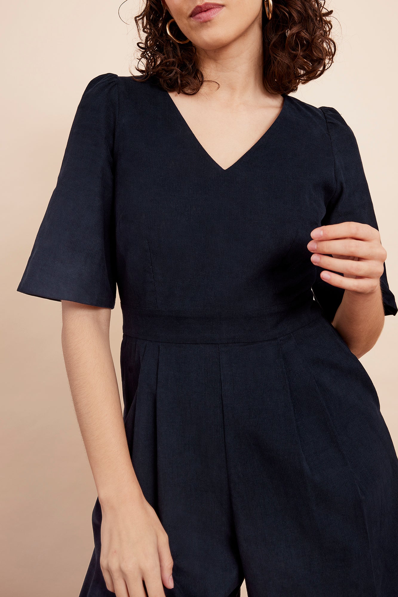 Image of Eleanor Needlecord Petrol Blue Jumpsuit Autumn/Winter 2024 - Jumpsuit