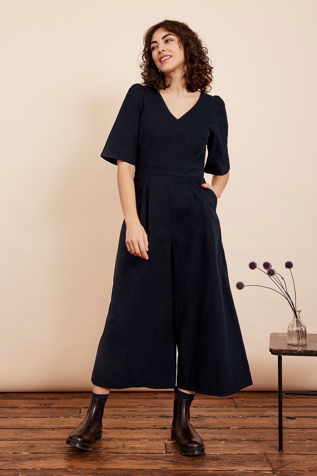 Image of Eleanor Needlecord Petrol Blue Jumpsuit Autumn/Winter 2024 - Jumpsuit