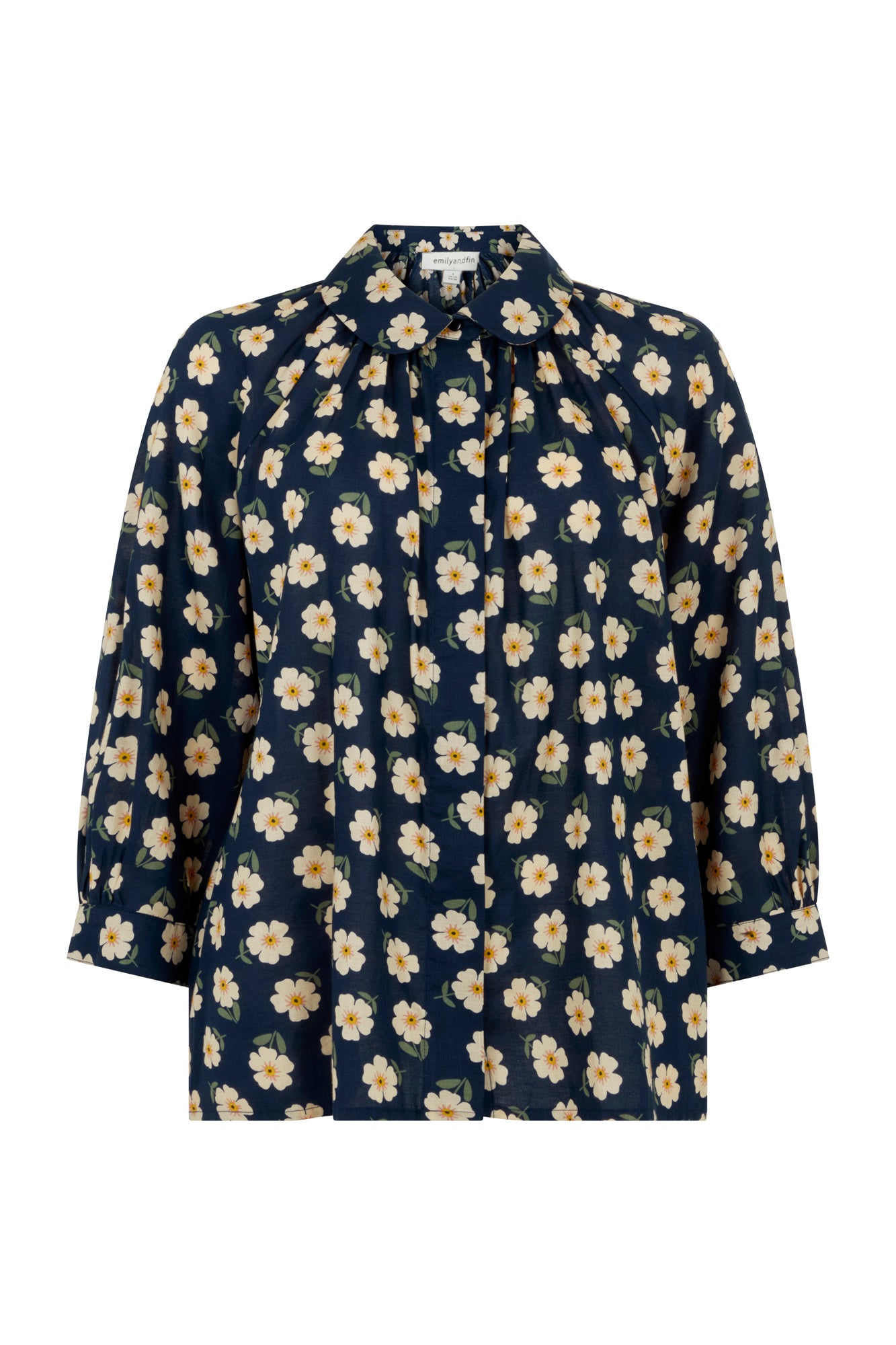 Image of Gwen Navy Floral Blouse Autumn/Winter 2024 - Top