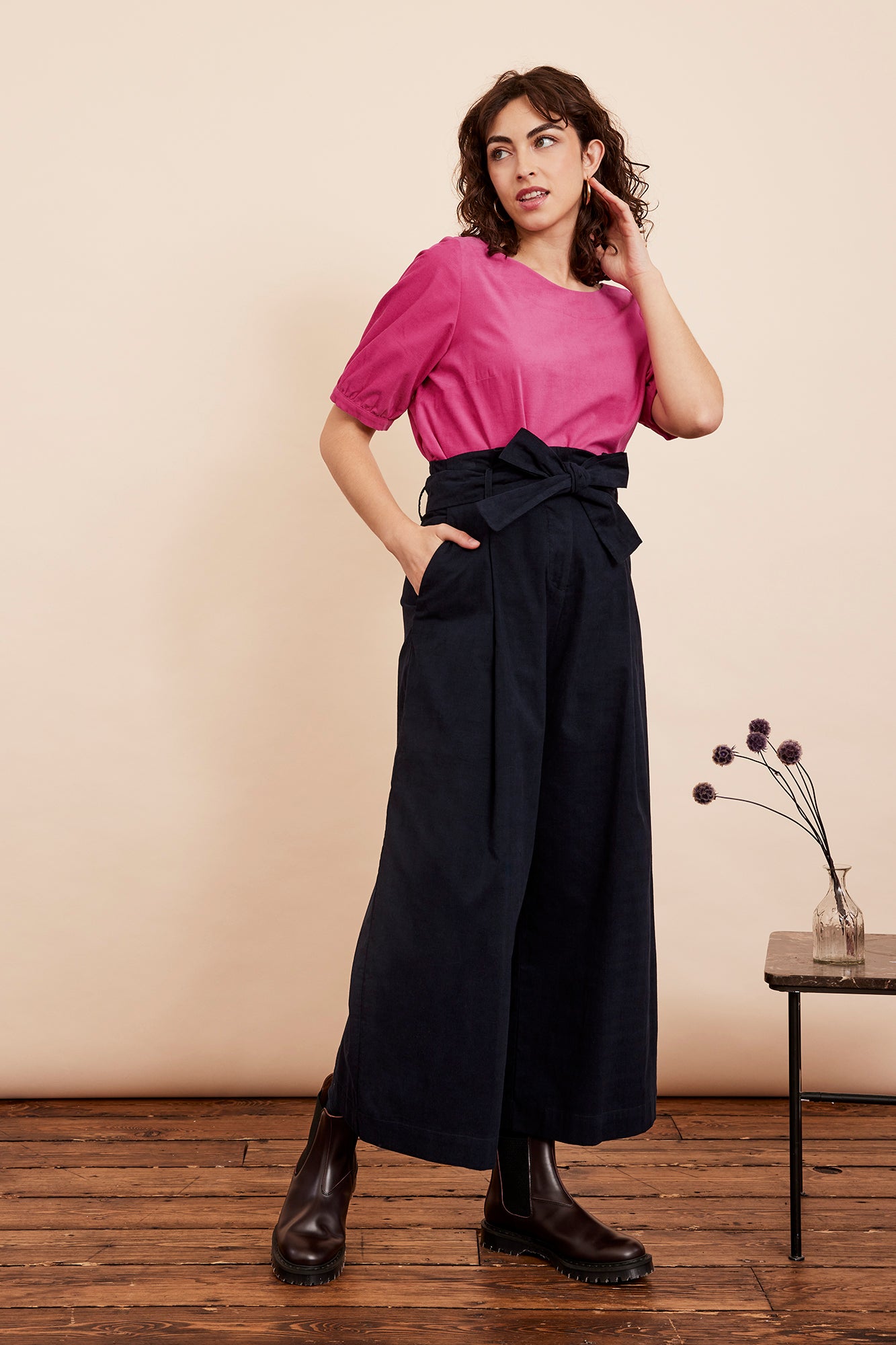 Image of Gilda Needlecord Petrol Blue Trouser Autumn/Winter 2024 - Trouser