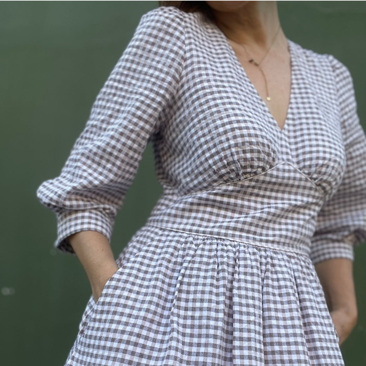 AMELIA PARMA VIOLET GINGHAM DRESS - NON RETURNABLE SAMPLE