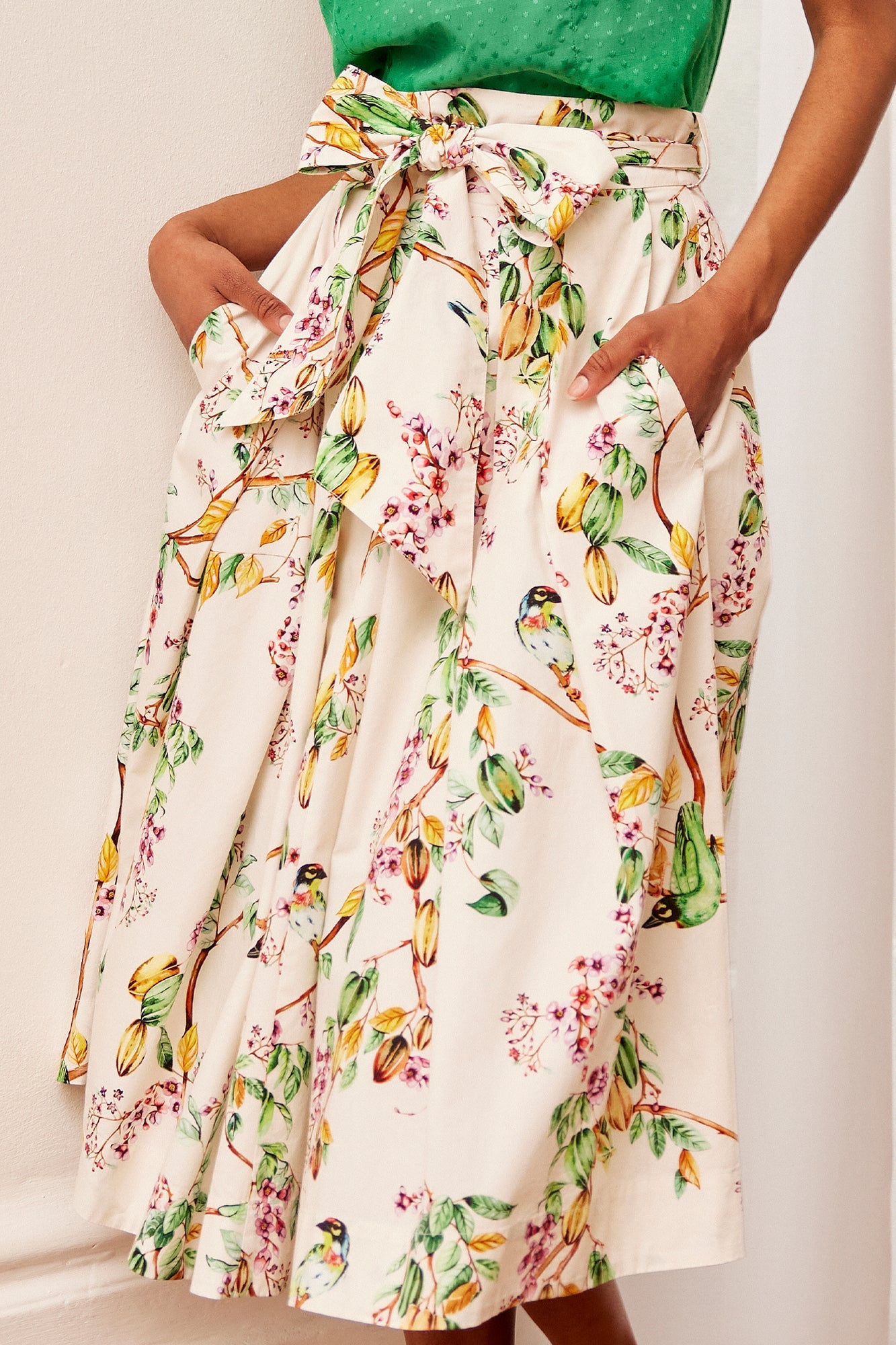 Image of JEMIMA GARDENIA BIRD SKIRT - NON RETURNABLE SAMPLE ARCHIVE SS - Skirt