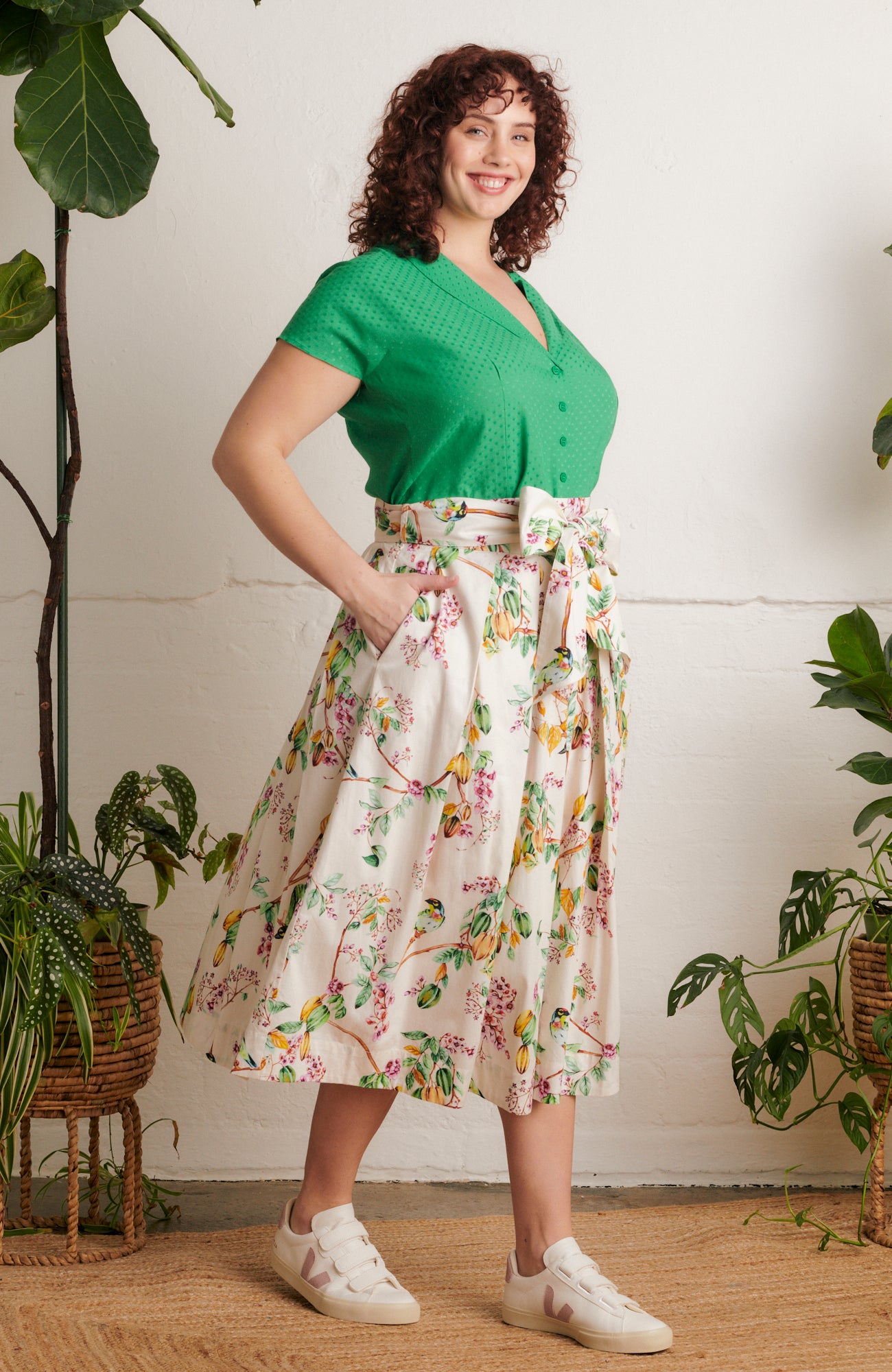 Image of Jemima Gardenia Bird Skirt Carryover - Skirt
