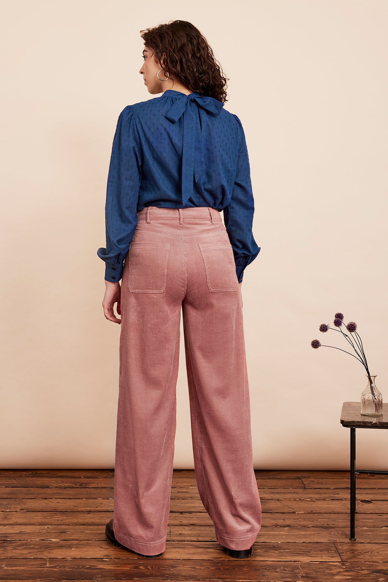 Image of Nora Chunky Cord Dusty Pink Trouser Autumn/Winter 2024 - Trouser