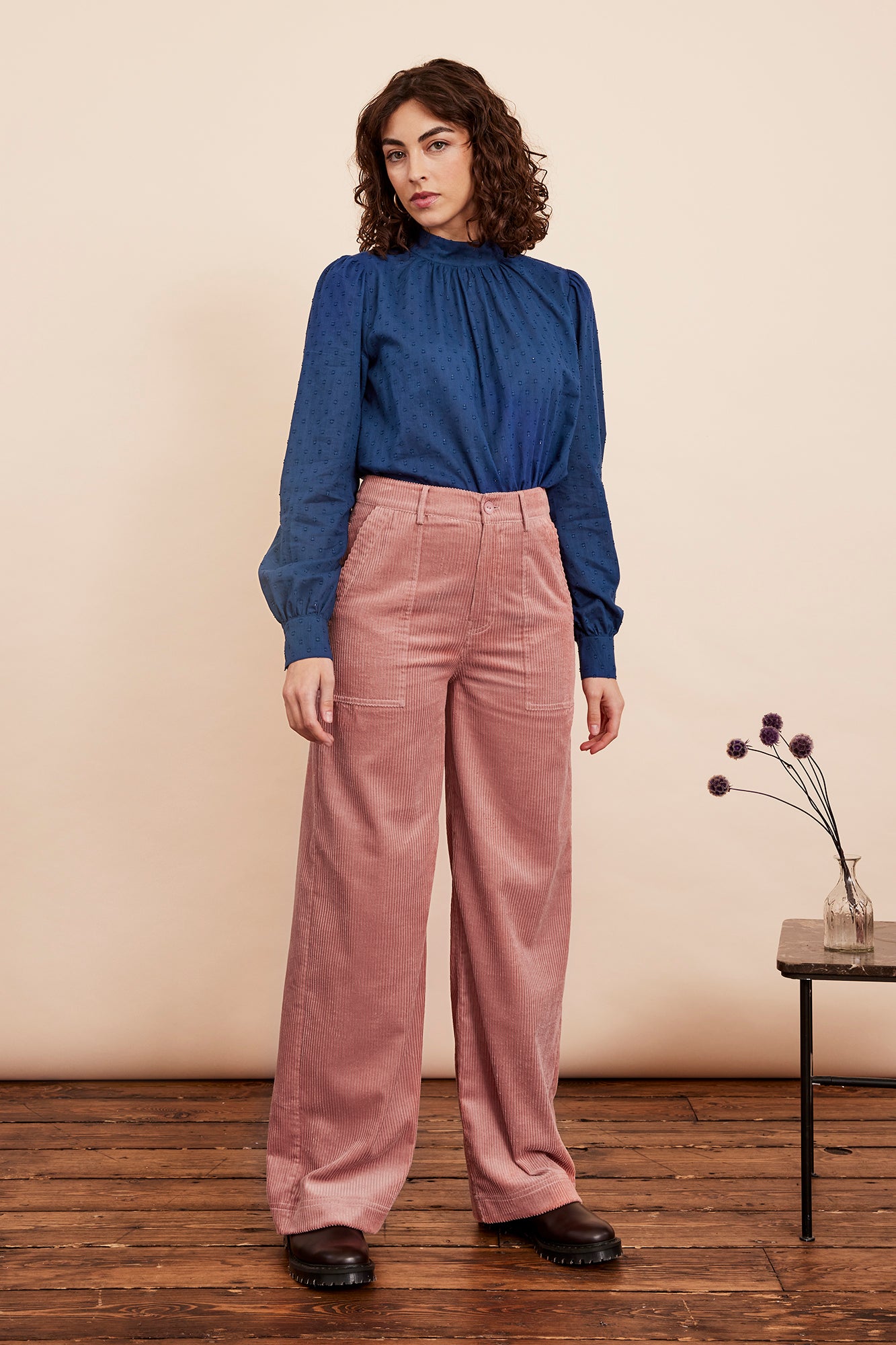 Image of Nora Chunky Cord Dusty Pink Trouser Autumn/Winter 2024 - Trouser