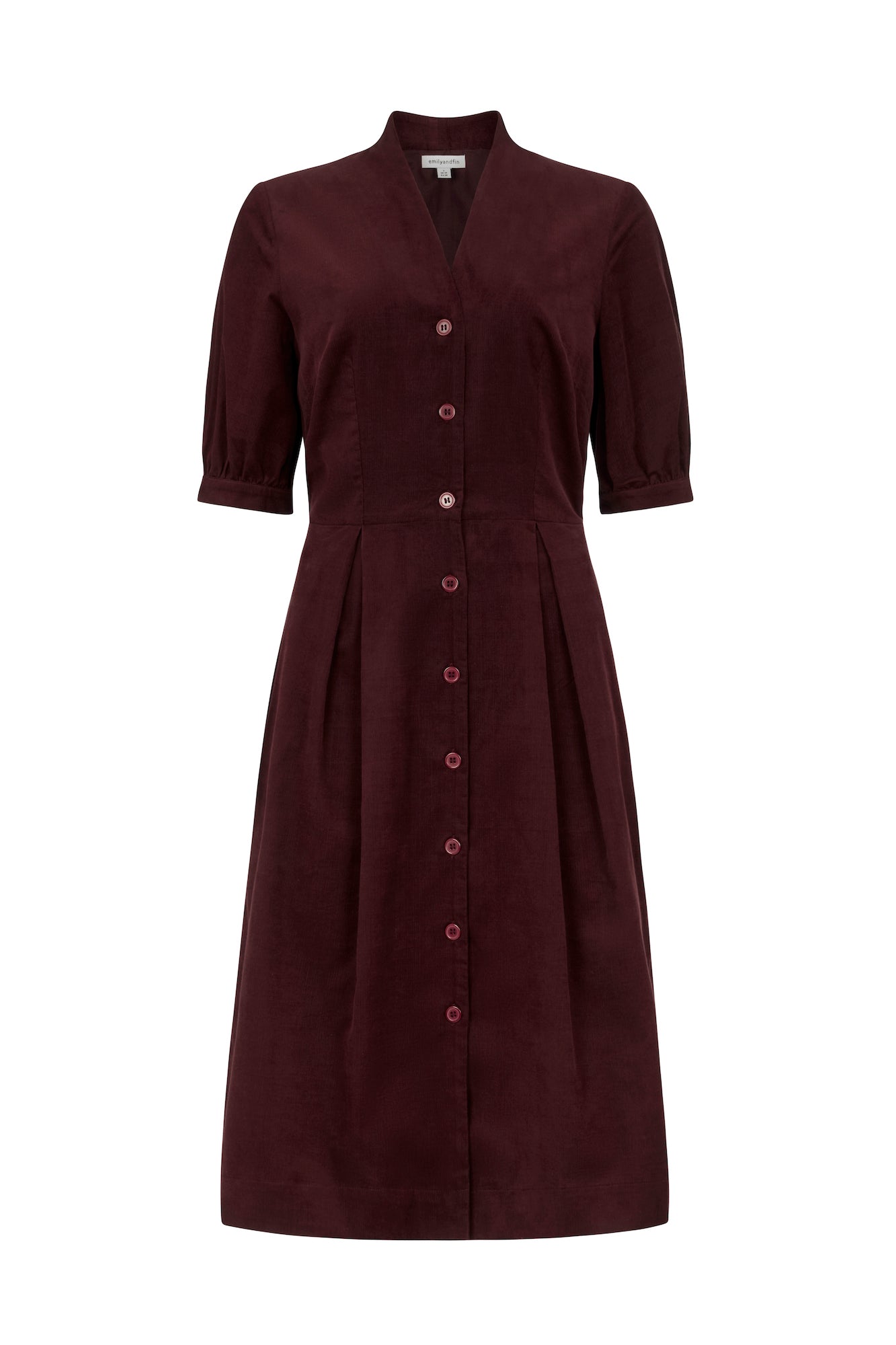 Image of Stella Needlecord Bordeaux Shirt Dress Autumn/Winter 2024 - Dress