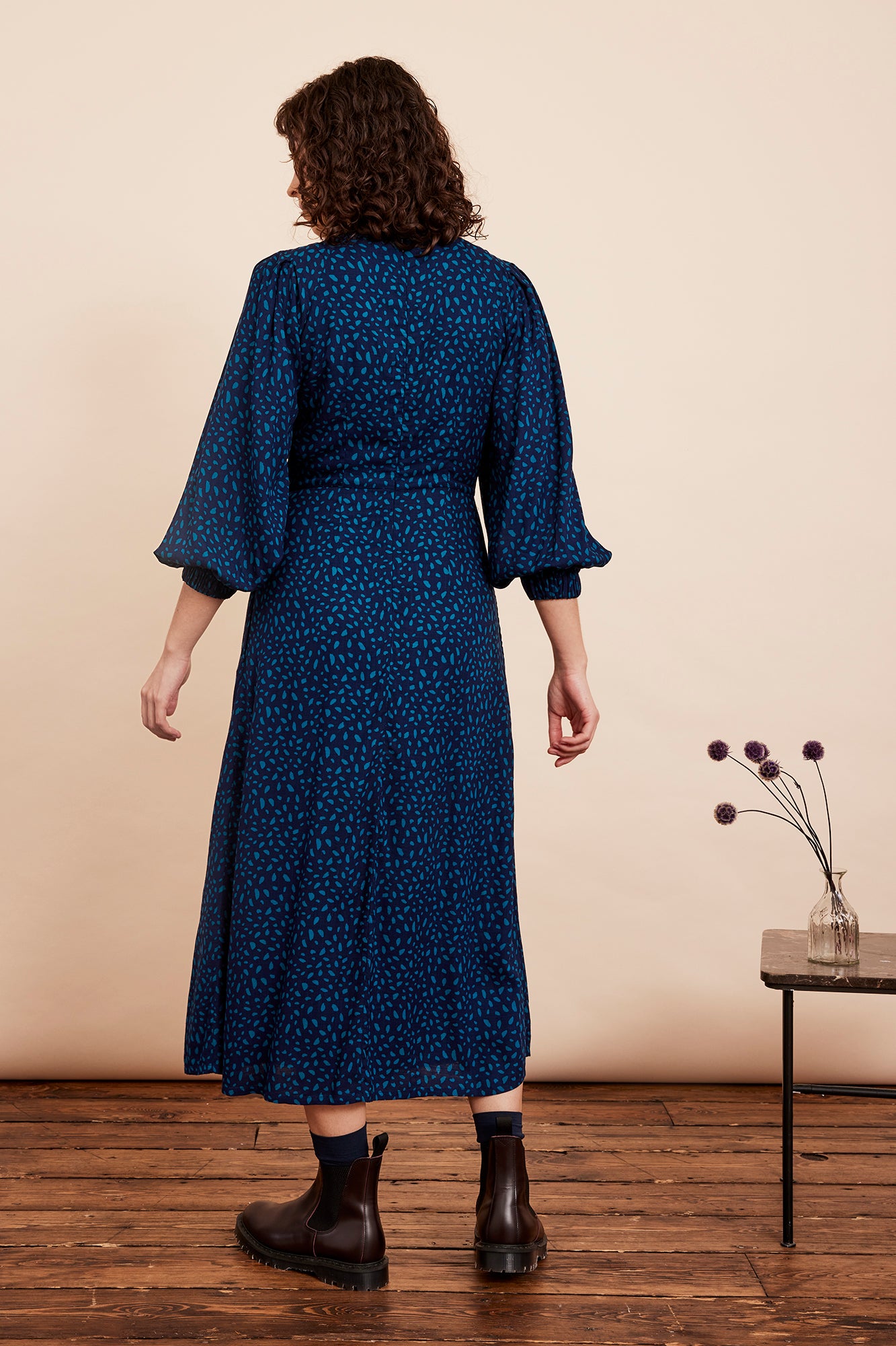 Image of SABLE MIDNIGHT BLUE TERRAZZO DRESS - NON RETURNABLE SAMPLE ARCHIVE SS - Dress