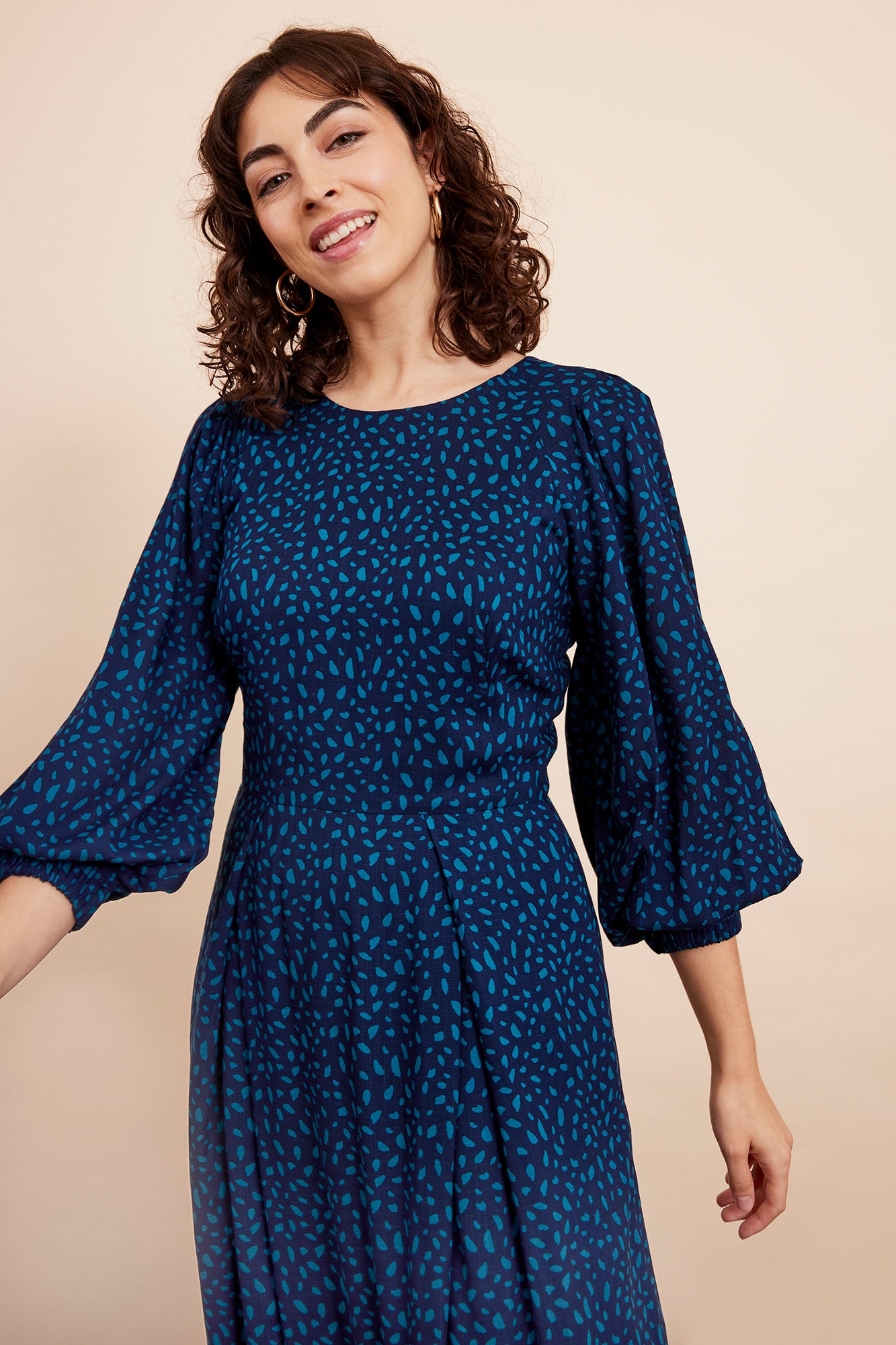 Image of SABLE MIDNIGHT BLUE TERRAZZO DRESS - NON RETURNABLE SAMPLE ARCHIVE SS - Dress