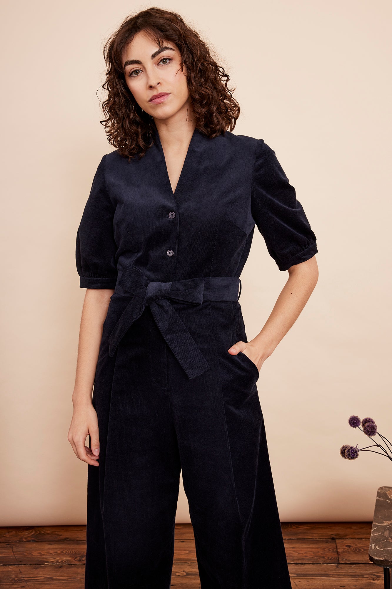 Image of Stella Needlecord Navy Black Jumpsuit Long Autumn/Winter 2024 - Jumpsuit