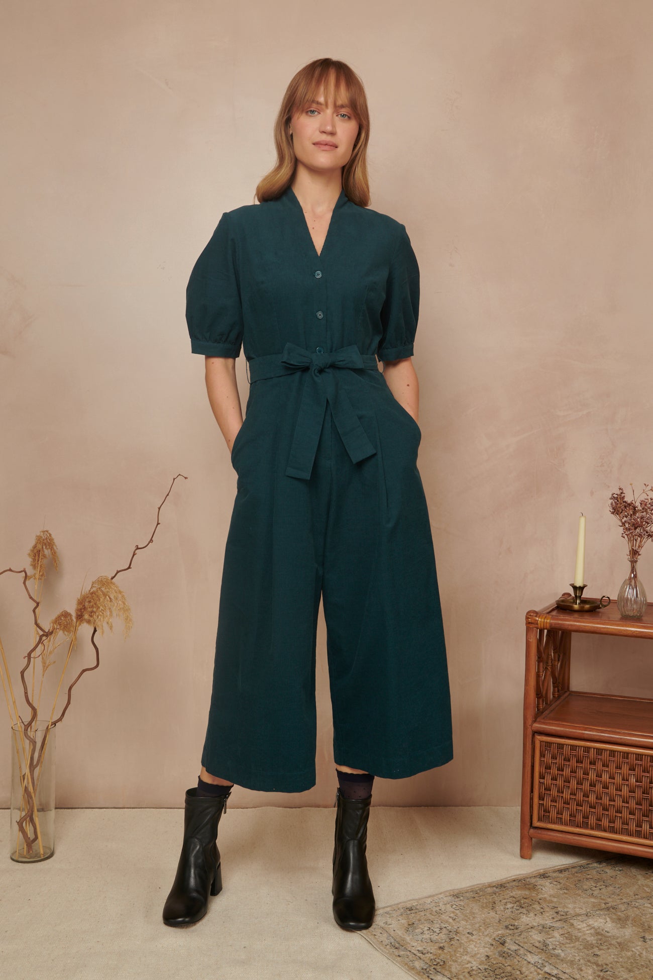 Image of Stella Needlecord Deep Teal Jumpsuit Autumn/Winter 2024 - Jumpsuit