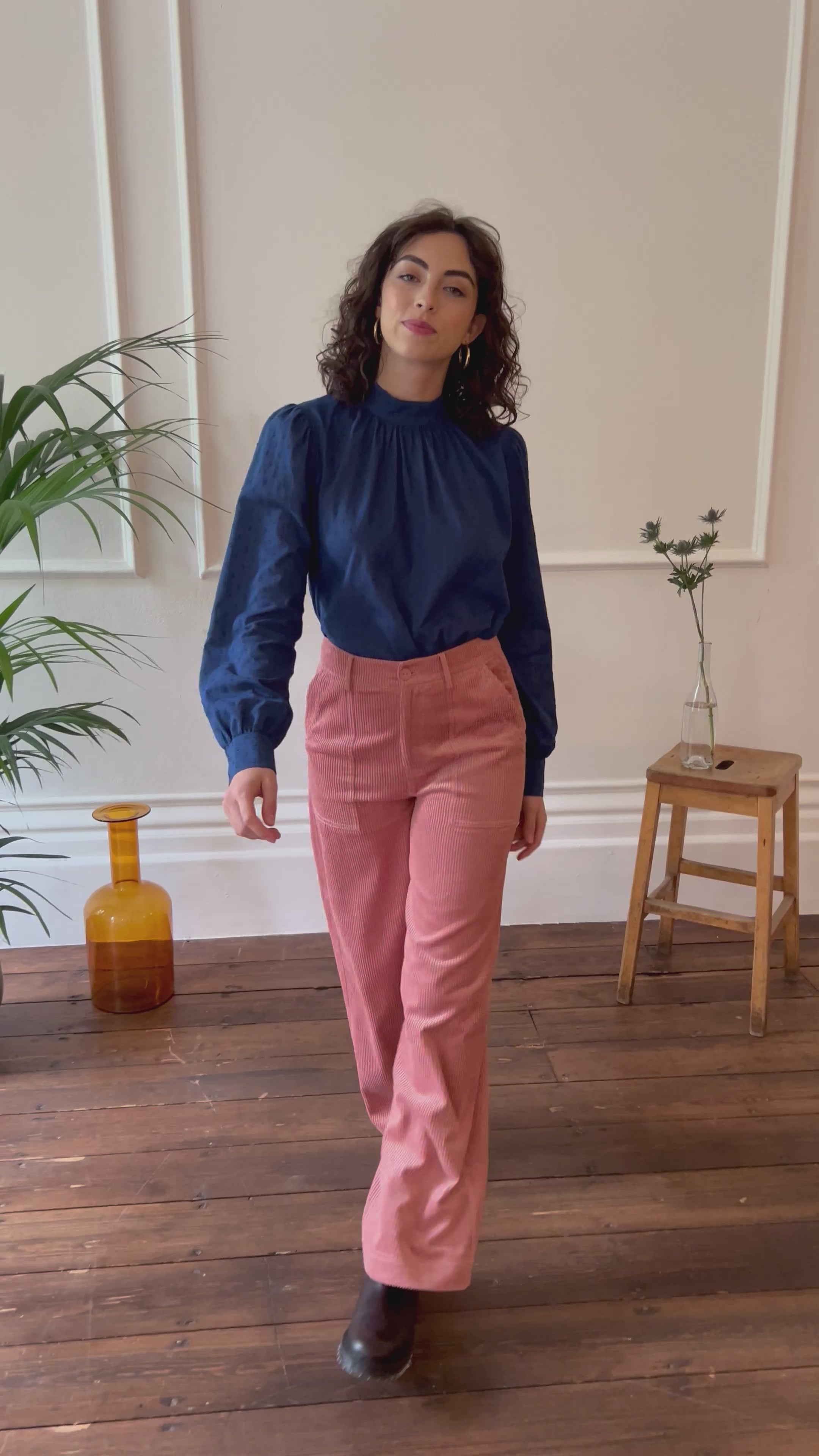 Nora Chunky Cord Dusty Pink Trouser