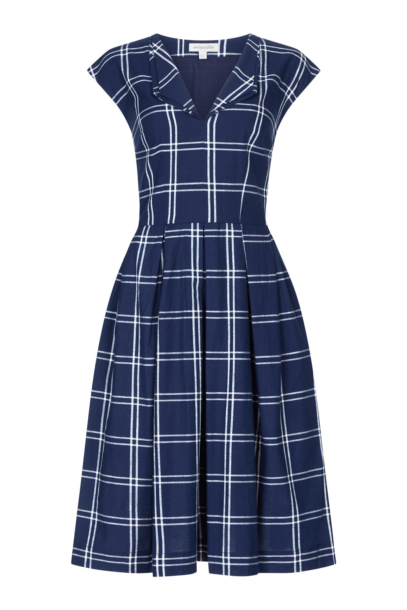 Image of ANNIE NAVY PLAID DRESS - NON RETURNABLE SAMPLE SAMPLE SALE - Dress