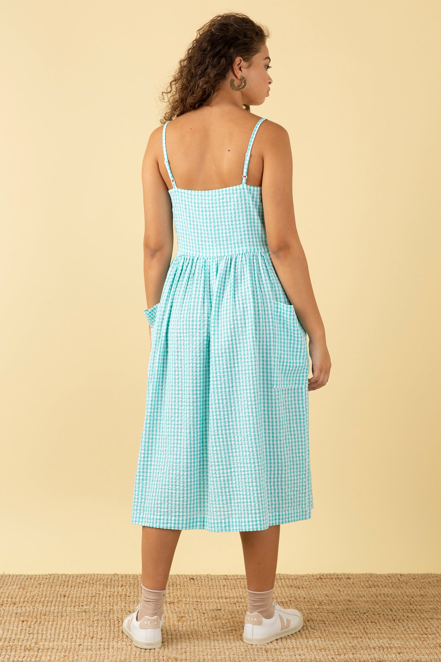 Image of Bree Mint Gingham Dress Carryover - Dress