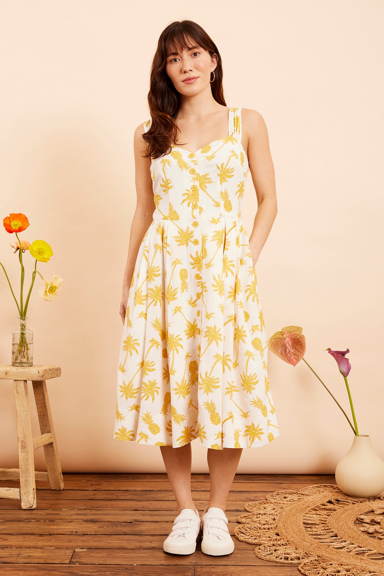 Image of Jenny Palm Pineapple Dress Carryover - Dress