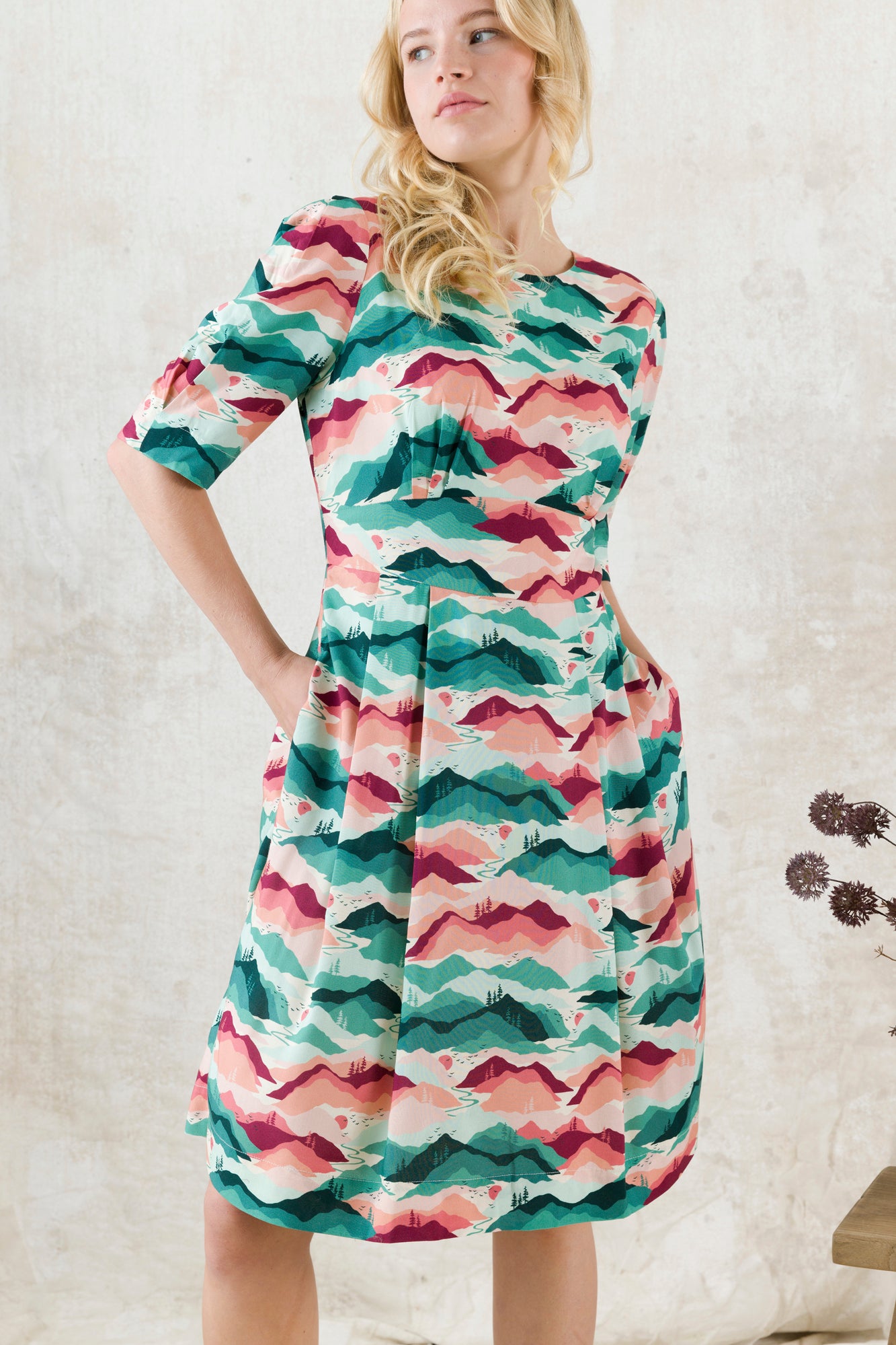 Image of Meredith Sunset Mountain Dress Carryover - Dress