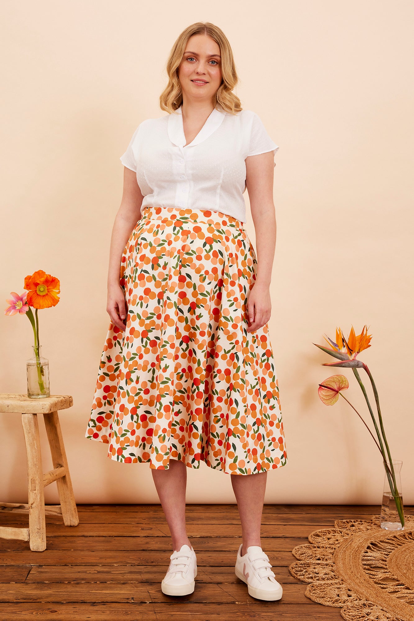 Image of Sandy Mini Summer Oranges Skirt Carryover - Skirt