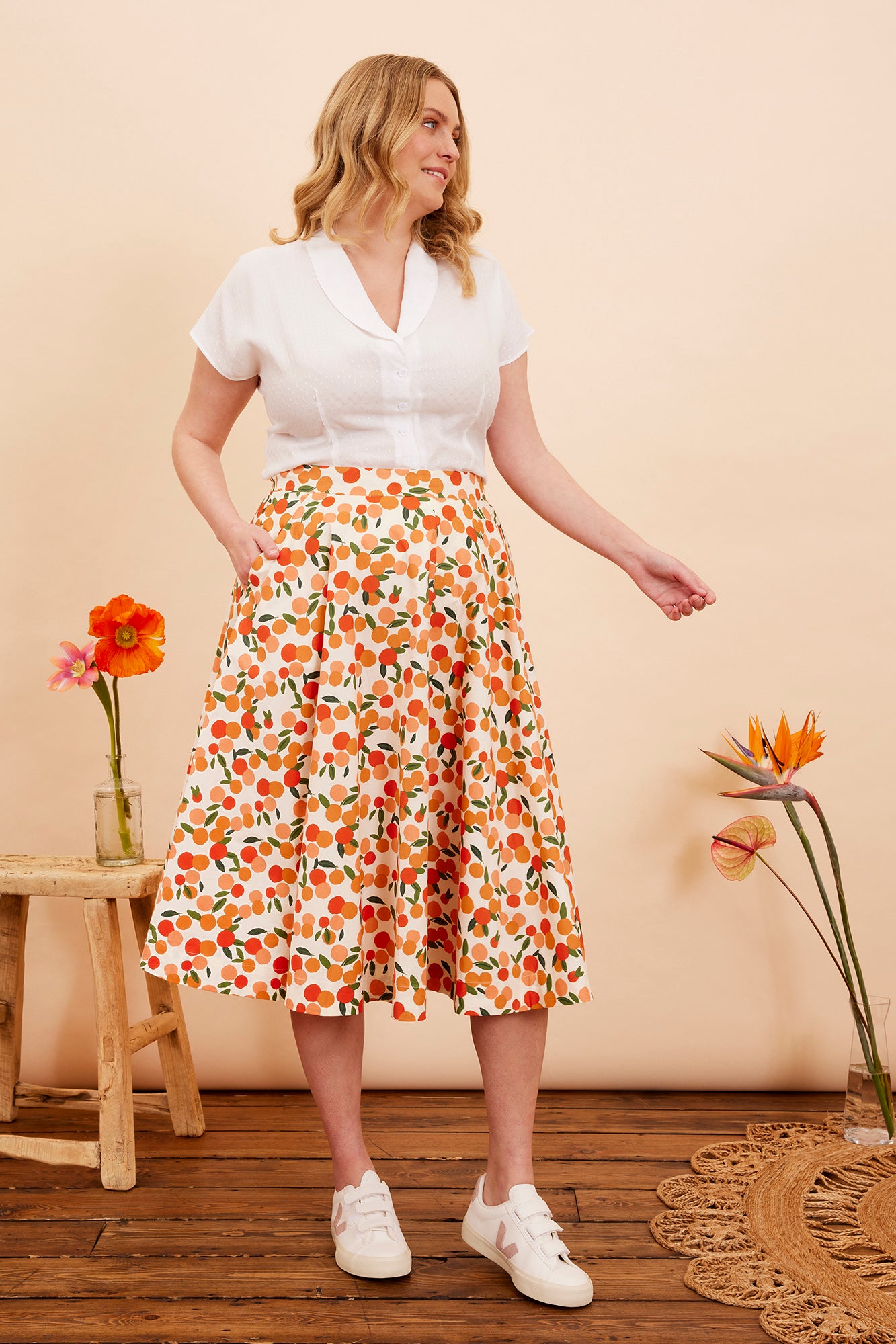 Image of Sandy Mini Summer Oranges Skirt Carryover - Skirt